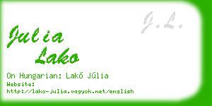 julia lako business card