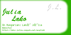 julia lako business card